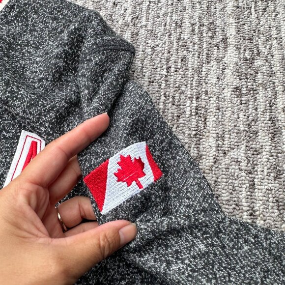 ATC All Things Canada Grey Red Spellout Pullover Sweater Men's Size Small - Picture 7 of 8